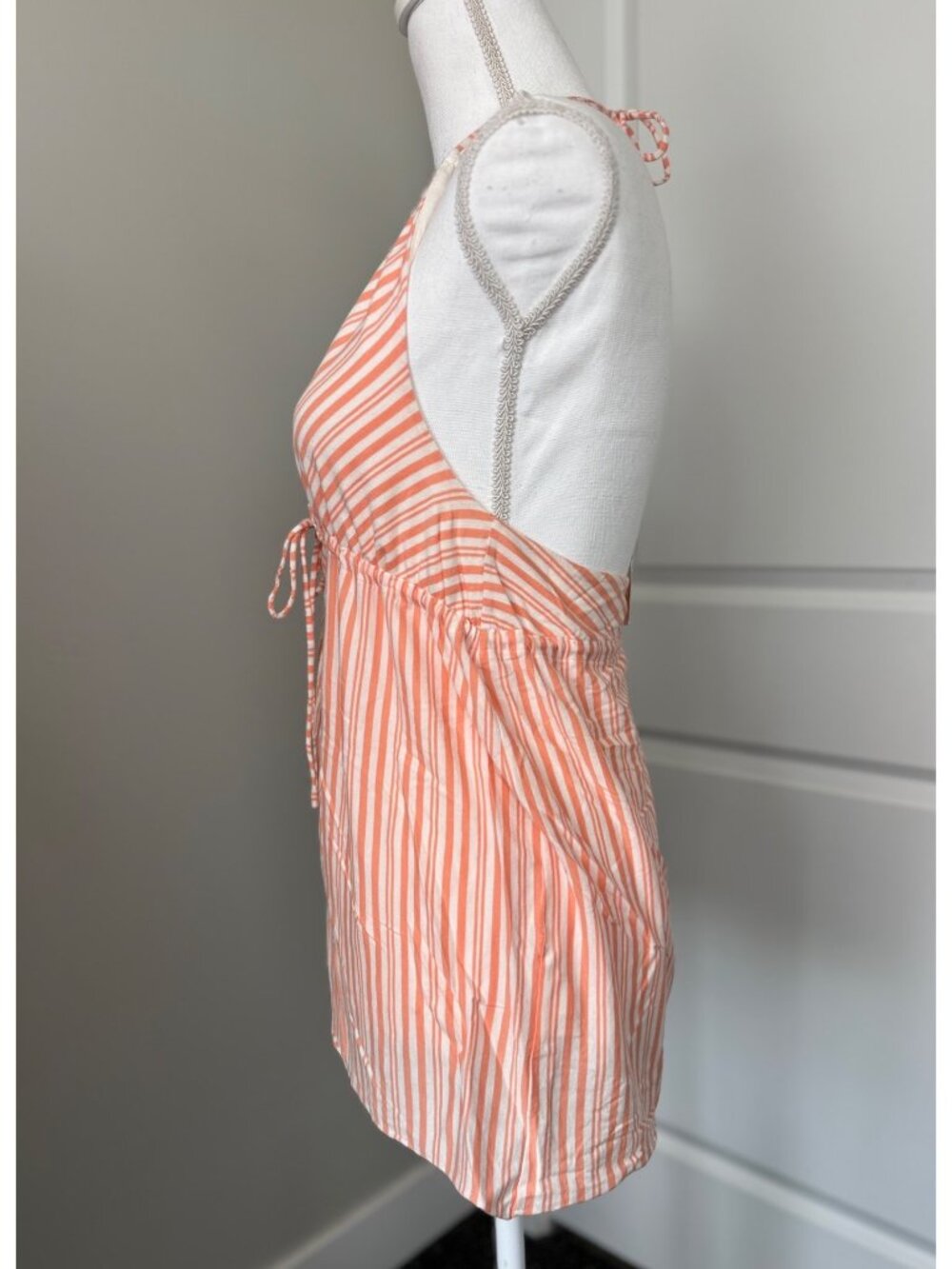J.Crew Melon Striped Halter Charlotte Top S Tie Front Summer Style Beach Casual - Picture 4 of 15